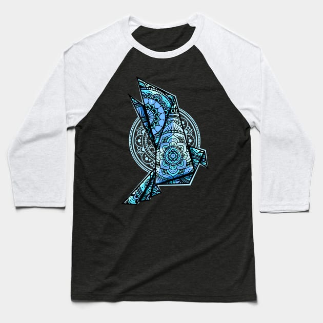 Mandala Bird Monochromatic Baseball T-Shirt by ArtisticDyslexia